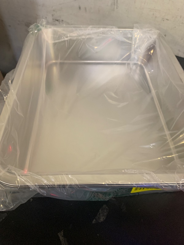 Photo 1 of Rypet 2 Packs Stainless Steel Litter Box Metal Litter Box for Cats High Back Litter Boxes Non-Stick Cat Poop Box?Easy to Clean(17.7"*13.8"*3.9")