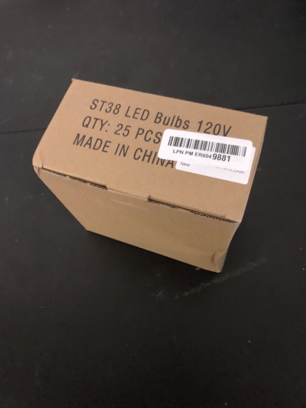 Photo 1 of E12/C7 Base LED Replacement Bulbs for ST38 Outdoor String Lights - Not Solar, Vinatge 1W LED Shatterproof Bulb, Warm White 2200K, 25 Pack