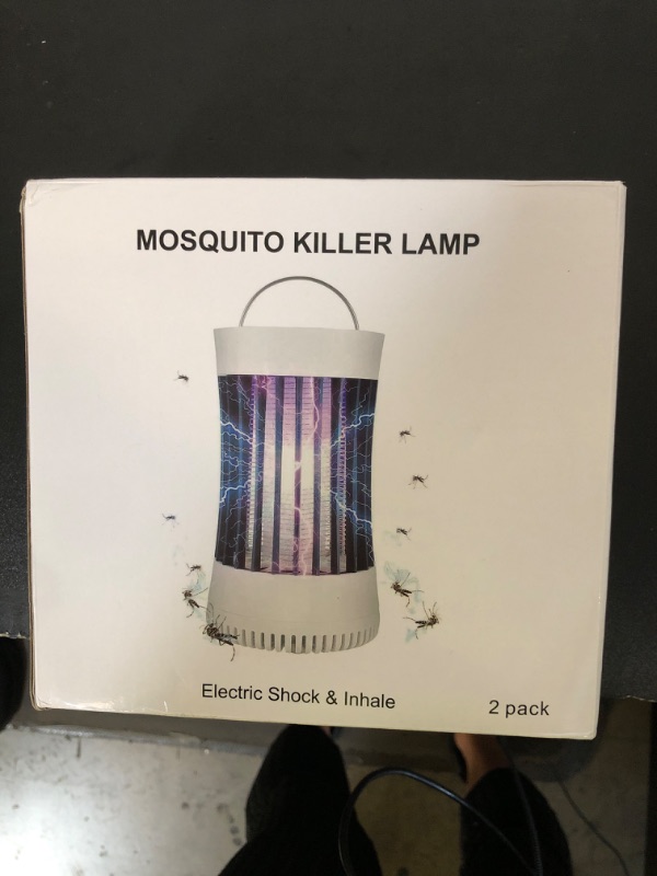 Photo 1 of Lulu Home 2 Packs Indoor Bug Zapper with Fan, 1500V High Voltage Lighted Mosquito Lamp Trap, USB Cable Plug-in Electric Insect Killer Catching Moth Mosquitoes Gnat Fruit Flies (NO Battery)