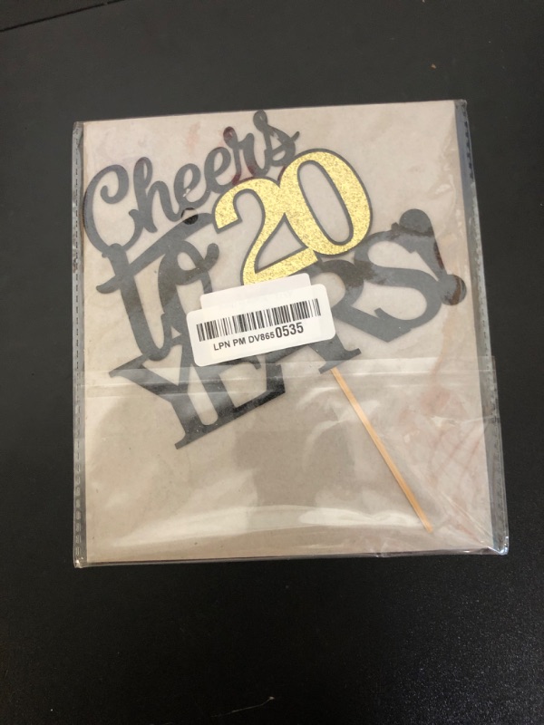 Photo 1 of Klionjor Happy 20th Birthday Cake Topper Cheers to 20 Years Birthday Cake Pick 20 Fabulous Cake Decoration for Happy Birthday Anniversary Party Cake Decorations Supplies (20)