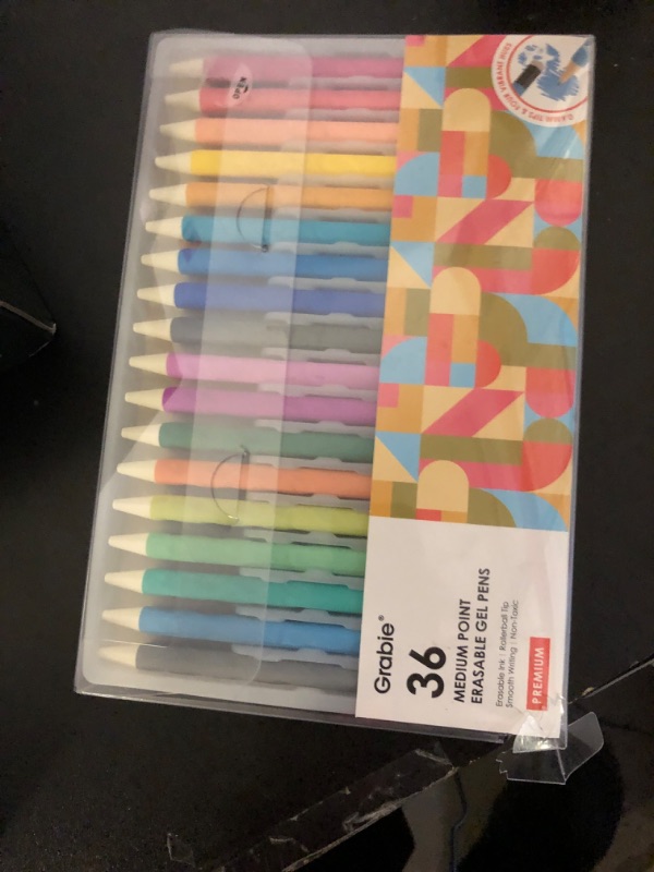 Photo 1 of Grabie Erasable Gel Pens, 36 Colors Erasable Pens, Make Mistakes Disappear Colored Pens, Assorted Color Inks for Drawing Writing Planner,Gel Pens for Coloring, Set of 36