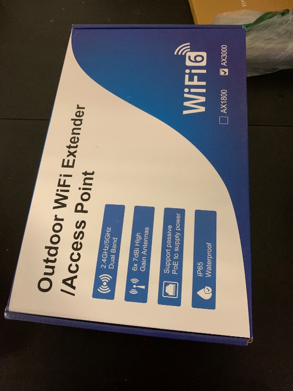 Photo 1 of AX3000 Outdoor WiFi Extender, Dual Band 5G+2.4G Outdoor Long Range Extender Signal Booster with POE, Wi-Fi 6 Wireless Access Point, Wireless Outdoor Repeater, Compatible Starlink for Farm Camping RV