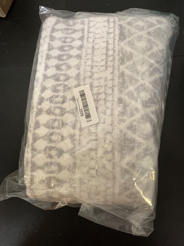 Photo 1 of Nailttos Moroccan Washable Area Rug, 2x4 Non-Slip Front Door Mat Indoor Entrance, Low-Pile Distressed Grey Rug Throw Rugs for Bedroom Kitchen Bathroom Laundry Room