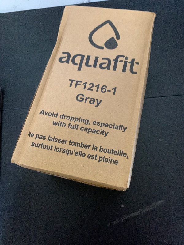 Photo 1 of AQUAFIT 64 oz Water Bottle with Time Marker - Straw & Chug Lid - BPA Free Half Gallon Gym Water Bottle with Handle - Big Gallon Jug (Gray, 64 Ounces)