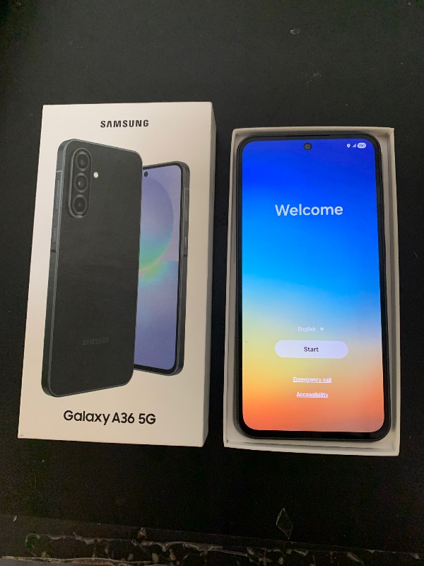 Photo 1 of Samsung Galaxy A36 5G A Series, 128GB Unlocked Android Smartphone, AMOLED Display, Rugged Design, 5G Connectivity, Affordable Performance, US Version, 2025, US 1 Yr Warranty, Awesome Black