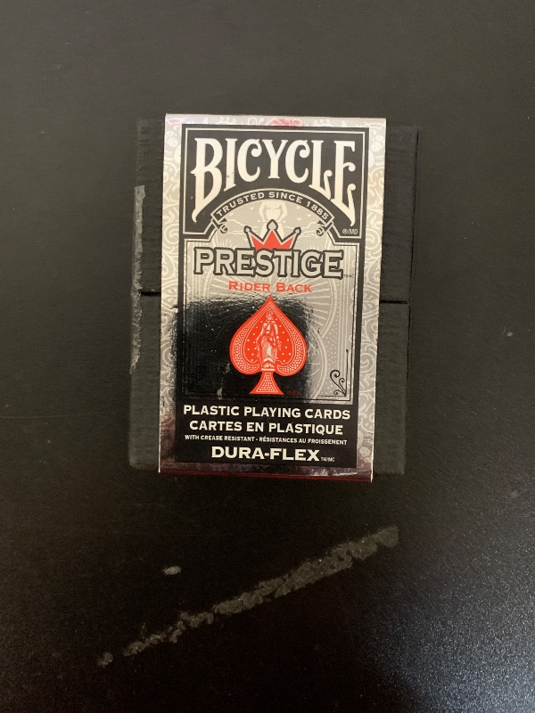 Photo 1 of Bicycle Prestige Waterproof Plastic Playing Cards, Red & Blue (Colors May Vary)