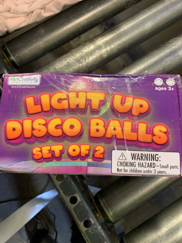 Photo 1 of ArtCreativity Light Up Disco Balls, Set of 2, Rubber Balls for Kids with Flashing LEDs, Light Up on Impact, LED Toys for Boys and Girls, Stress Balls for Kids, Fun Birthday Party Favors