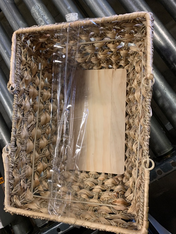 Photo 1 of Edergoo Wicker Picnic Basket with Handles, Wicker Baskets with Wooden Base for Picnic, Camping & Storage Basket