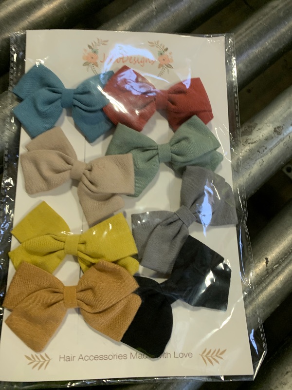 Photo 1 of Baby Girl Hair Clips Bows Barrettes 10 Pack Fully Lined Alligator Clip 3.4 Inch Hair Accessories for Little Girls Toddler Kids Children