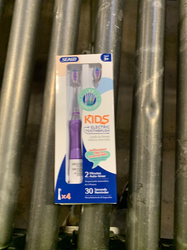 Photo 1 of SEAGO Kids Electric Toothbrush with 2 Mins Brushing Timer and 4 Replacement Bursh Heads,Rainbow LED Light Make Brushing Fun, Purple Color Girls Battery Powerd Toothbrush for 4-12 Years Old?SG-977
