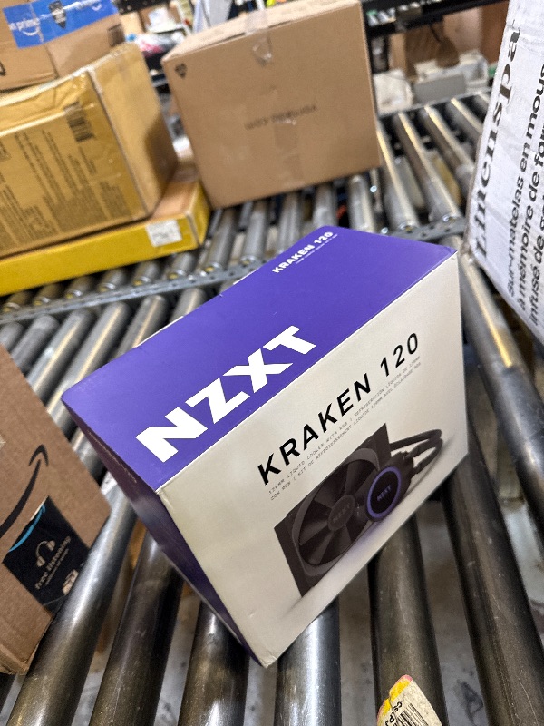 Photo 1 of NZXT Kraken 120 - RL-KR120-B1 - AIO RGB CPU Liquid Cooler - Quiet and Effective - Quiet Operation - Ring RGB LED - AER P 120mm Radiator Fan (Included), Black