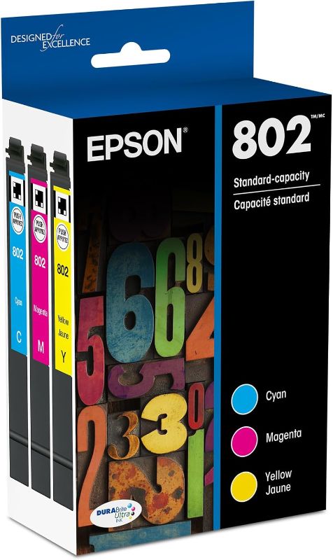 Photo 1 of EPSON 802 DURABrite Ultra Ink Standard Capacity Color Combo Pack (T802520-S) Works with WorkForce Pro WF-4720, WF-4730, WF-4734, WF-4740
