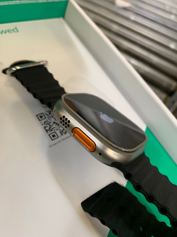Photo 1 of Apple Watch Ultra [GPS + Cellular 49mm] Titanium Case with Midnight Ocean Band, One Size (Renewed Premium)