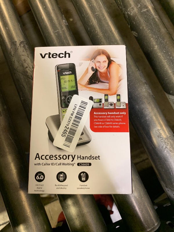 Photo 1 of VTech CS6609 Additional Cordless Handset, Silver/Black | Requires a VTech CS6619, CS6629, CS6648, or CS6649 Expandable Phone System to Operate