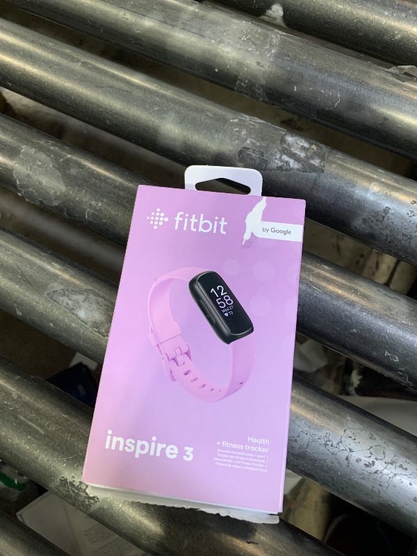 Photo 1 of Fitbit Inspire 3 Health &-Fitness-Tracker with Stress Management, Workout Intensity, Sleep Tracking, 24/7 Heart Rate and more, Lilac Bliss/Black, One Size (S & L Bands Included)