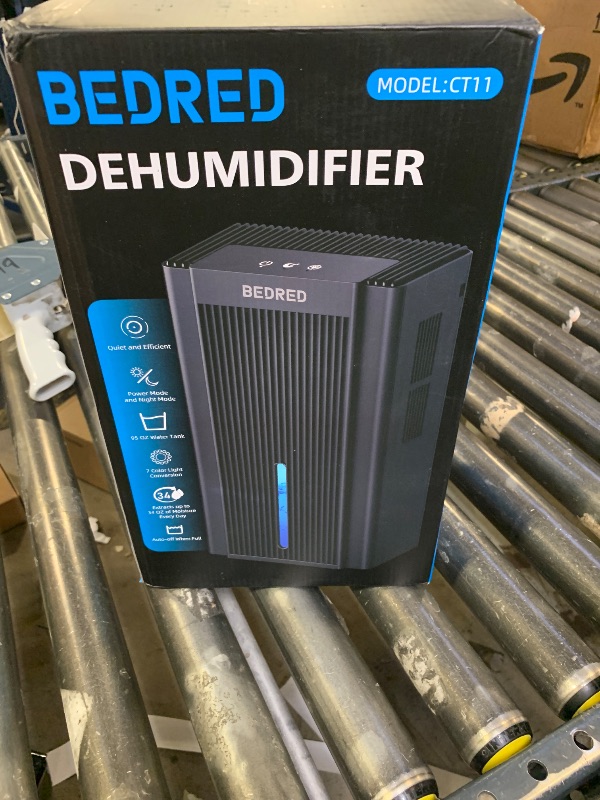 Photo 1 of Dehumidifier,95OZ Dehumidifier for Home 1000 Sq.Ft - Quiet with Auto Shut Off & Relaxing 7 Color Ambient Light,Ideal for Livingroom, Bedroom, Basement(Black)
