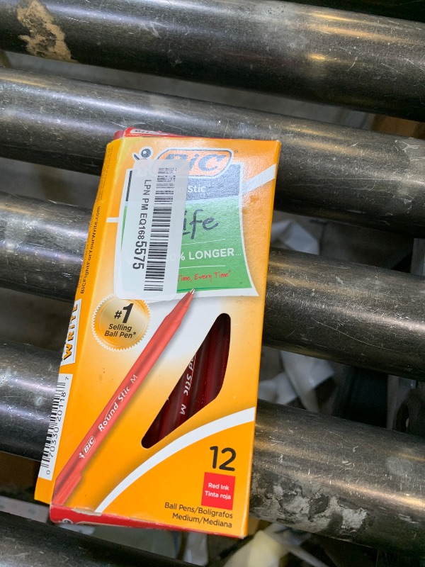 Photo 1 of BIC Round Stic Xtra Life Red Ballpoint Pens, Medium Point (1.0mm), 12-Count Pack of Bulk Pens, Flexible Round Barrel for Writing Comfort, No. 1 Selling Ballpoint Pens