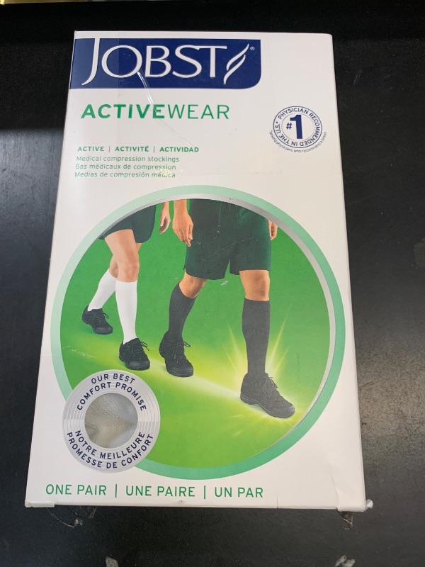 Photo 1 of BSN Medical 110526 JOBST Compression Sock with Closed Toe, Knee High, Full Calf, X-Large, 15-20 mmHg, Cool White,X-Large Full Calf