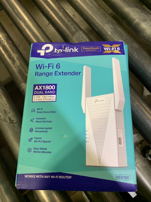 Photo 1 of TP-Link RE615X AX1800 WiFi 6 Range Extender w/Ethernet Port | 1.8G Dual-Band Wireless Repeater Amplifier | Up to 2100 Sq. Ft., 64 Devices | Internet Signal Booster | APP Setup | EasyMesh Compatible