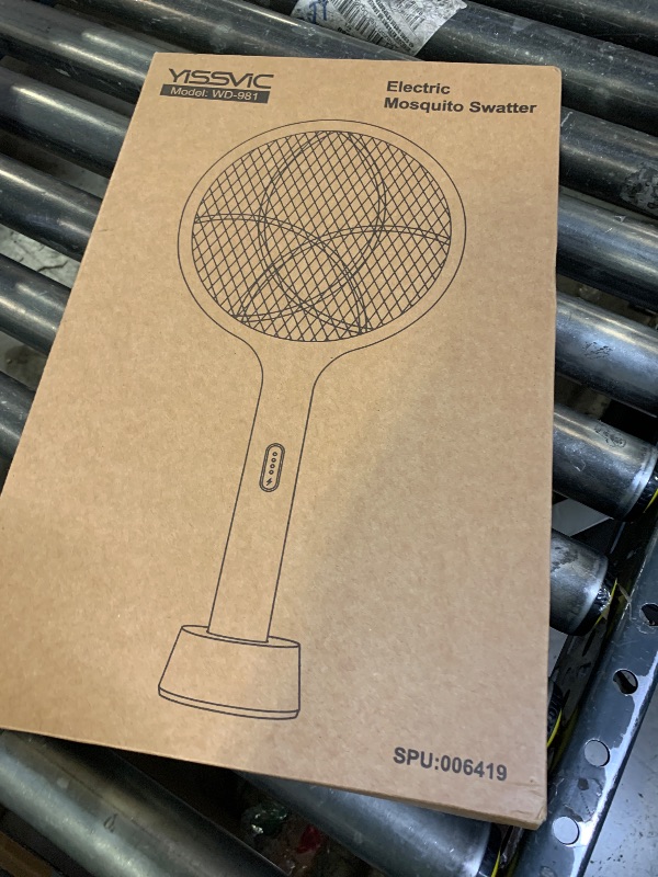 Photo 1 of YISSVIC Electric Fly Swatter 4000V Bug Zapper Racket Dual Modes Mosquito Killer with Purple Mosquito Light Rechargeable for Indoor Home Office Backyard Patio Camping