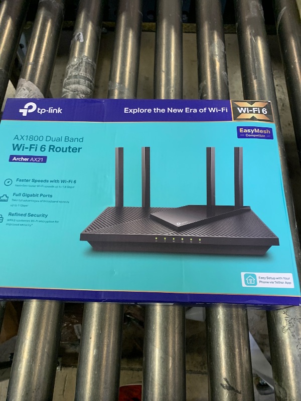 Photo 1 of TP-Link AX1800 WiFi 6 Router V4 (Archer AX21) – Dual Band Wireless Internet, Gigabit, Easy Mesh, Works with Alexa - A Certified for Humans Device, Free Expert Support