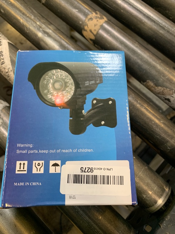 Photo 1 of Fake Security Camera, Saikiot Dummy CCTV Surveillance System with Realistic Red Flashing Lights and Warning Sticker Indoor Outdoor Protect