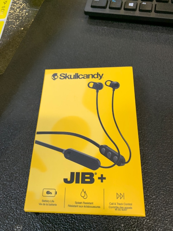 Photo 1 of Skullcandy Jib+ Wireless Earbuds, Bluetooth Headphones, Up to 6 Hrs Battery, Noise Isolating Fit, Sweat Resistant, Built-in Microphone, iPhone Android, Ear Gel Sizes Included for Custom Fit - Black