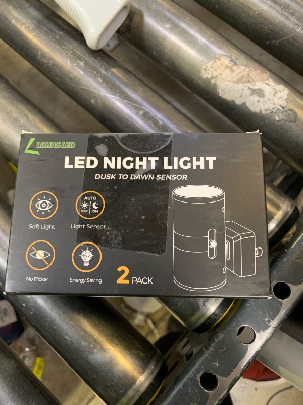 Photo 1 of L LOHAS LED Night Light Plug in, Modern Night Lights Plug into Wall, Dusk to Dawn Sensor, Soft White 3000K, 0-100LM Adjustable Brightness, Dimmable Night Lights for Hallway Bedroom Stairway, 2 Pack