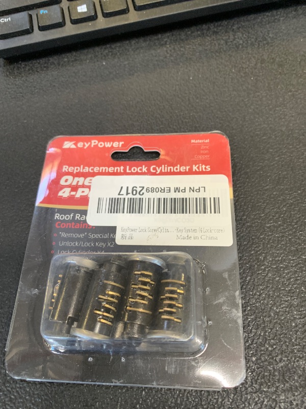 Photo 1 of KeyPower 4 Pack Lock Cores/Cylinder for Thule Car Ski, Roof, Cargo Box, Carrier Racks and Crossbars, Same Key System (SKS)?Aka One-Key System (4 Lock-core)