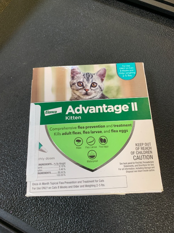 Photo 1 of Advantage II Once-A-Month Topical Kills Flea for Kitten, Count of 2.041 LB