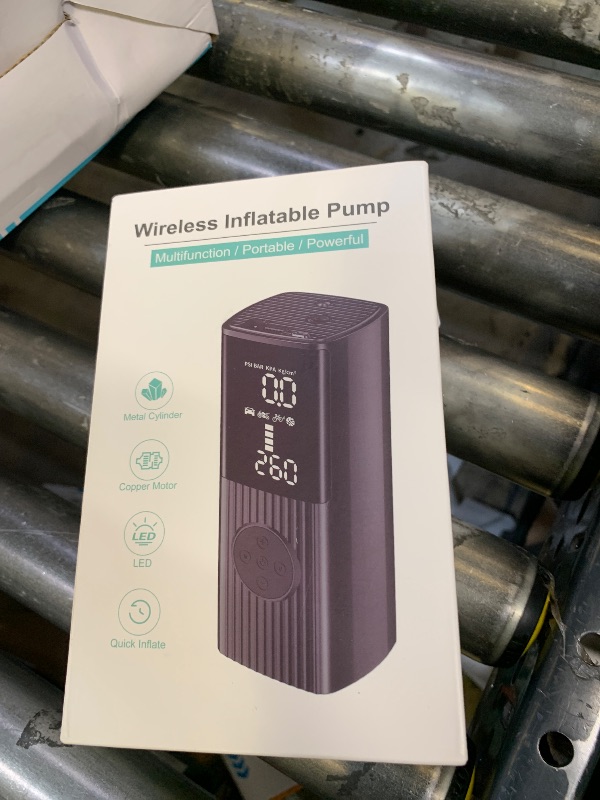 Photo 1 of Tire Inflator Portable Air Compressor, 180PSI Portable Air Compressor with with LED Light, 25000mAh & 3X Faster Inflation Air Pump for Car, Bike, Motorcycle, Ball and more