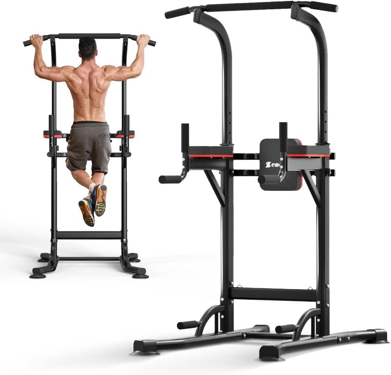 Photo 1 of ZENOVA Pull Up Bar Dip Station Multi-Function Strength Training Equipment for Men Women Muscle Building 330/500 LBS Weight Capacity

