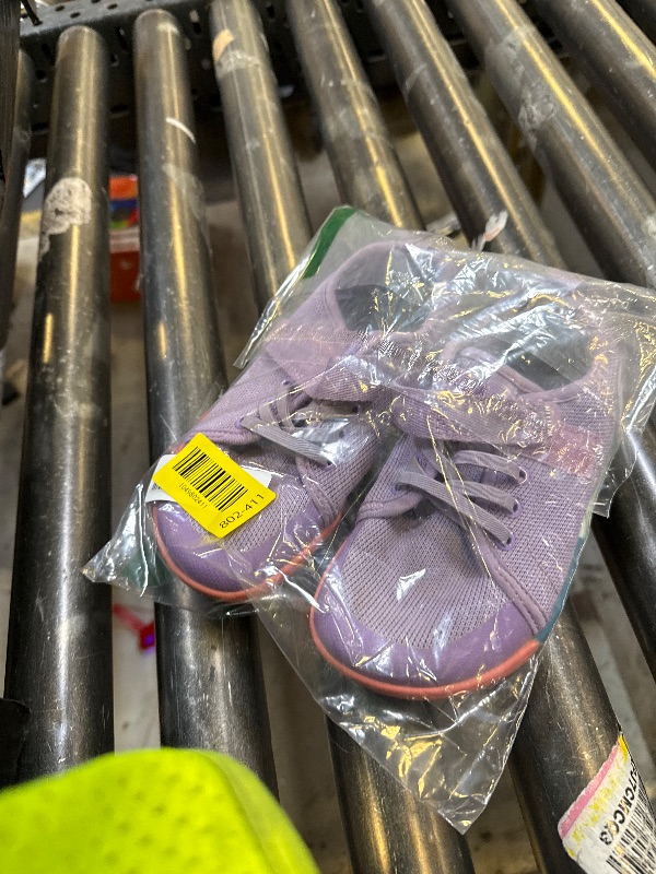 Photo 1 of WHITIN Little Kids Wide Barefoot Shoes for Boys Girls Minimalist Toe Box Zero Drop Sneakers Size 10.5 Little Walking Tennis Dress Training Running Purple Multi 28