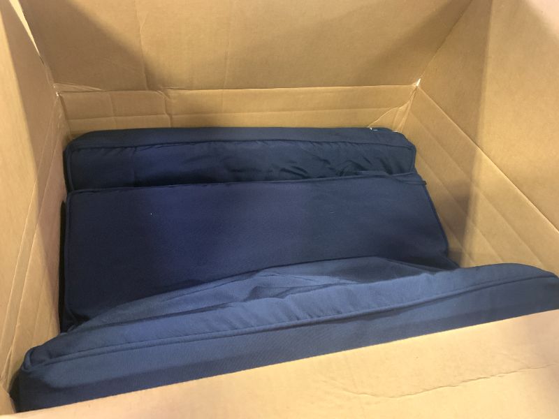 Photo 1 of cozyide 24x24 Outdoor Cushions for Patio Furniture, Waterproof Outdoor Chair Cushions with Non-Slip Ties and Handle, Washable Deep Seat Cushions for Outdoor Furniture with Removable Cover, Navy
