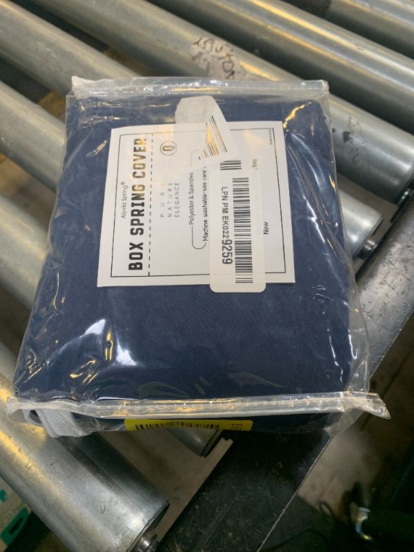 Photo 1 of Box Spring Cover Queen/Cal Queen Size - Jersey Knit & Stretchy Wrap Around 4 Sides Bed Skirts for Hotel & Home, Navy