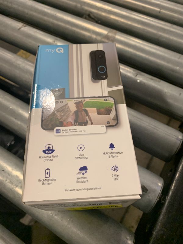 Photo 1 of CHAMBERLAIN myQ Video Doorbell | 2K Camera, Battery/Wired, Color Night Vision, Live View with 2-Way Talk, Motion Detection & Real-Time Alerts, 150 Deg Wide View, Black