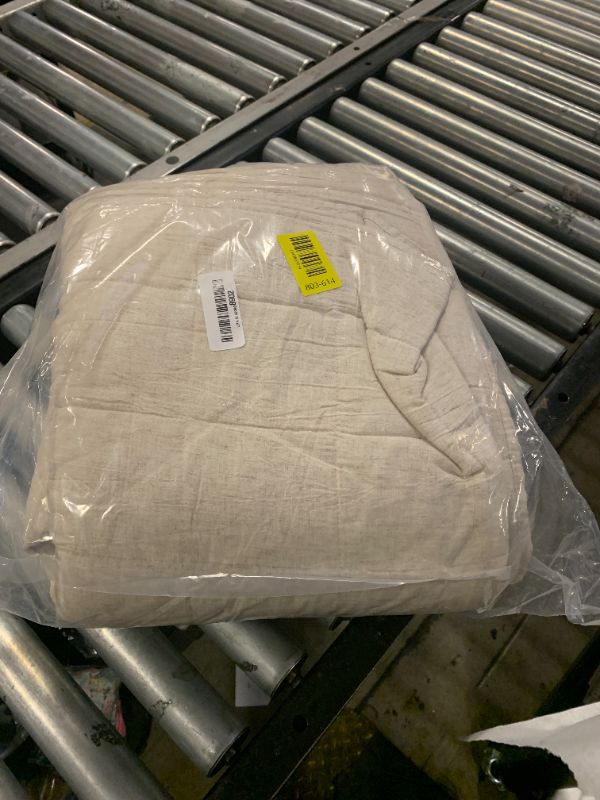 Photo 1 of WARMDERN Linen Cotton Quilts Set King Size, 100% Cotton Khaki Quilt Bedspreads with Box Stitched, 3 Pieces Soft Lightweight Bedspreads Coverlet with 2 Pillow Shams for All Season, Khaki, 106x96 inches