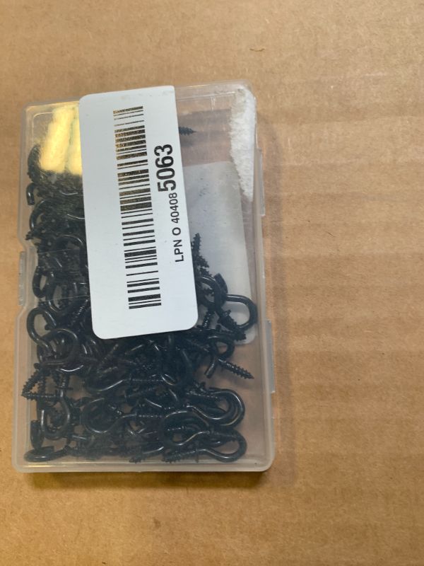 Photo 1 of RELBRO 1/2 Inch Small Screw Hooks, Mini Metal Twist in Hooks, Black, 100 Pcs