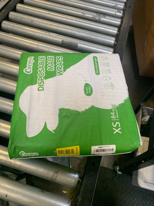 Photo 1 of COCOYO Disposable Male Dog Wraps, Extra Small Size, 84 Count, Super Absorbent, Breathable, Wetness Indicator Green