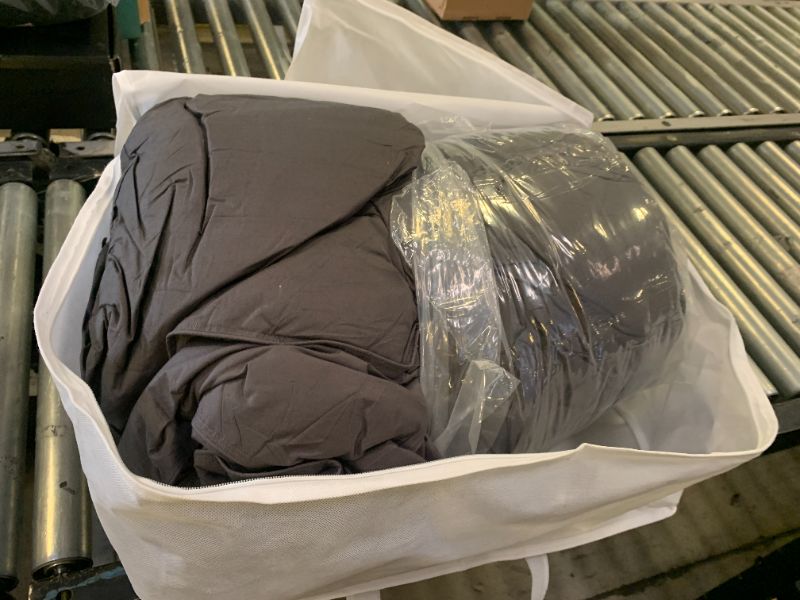 Photo 1 of L LOVSOUL Goose Feather Down Fiber Comforter Queen Size, 100% Organic Cotton Fabric Duvet Insert,1200TC,750+FP, Hotel Collection, All Season Grey Bedding Comforters with 8 Tabs,72oz