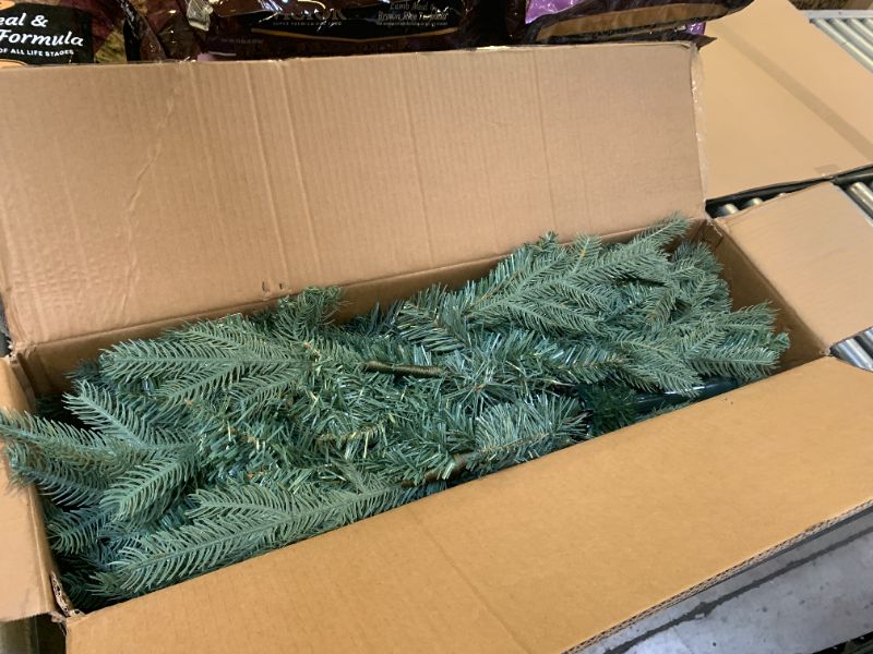 Photo 1 of 5 FT Artificial Skinny Christmas Tree,Unlit Blue Spruce Slim Pencil Xmas Tree with 926 PE&PVC Mixed Branch Tips,Hinged Pine Tree with Metal Stand for Home Office Décor