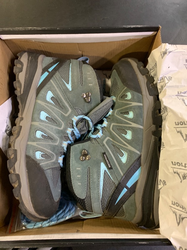 Photo 1 of NORTIV 8 Women's Waterproof Hiking Boots Outdoor Trekking Camping Trail Hiking Boot Seeker,Size 11,Grey/Blue,Seeker