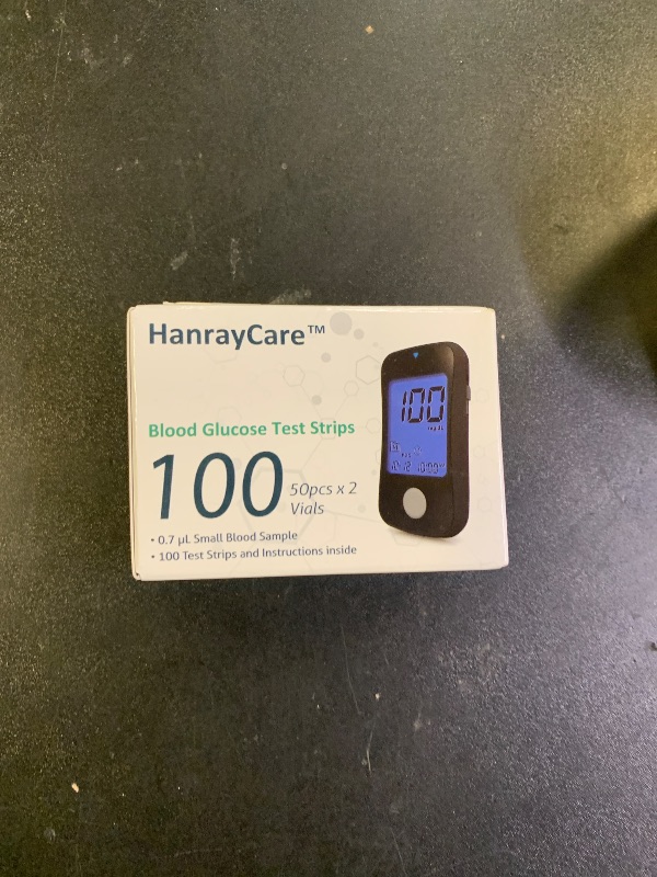 Photo 1 of HanrayCare TD-4125 Blood Glucose Test Strips for Diabetes, 100 Count Blood Sugar Test Strips, Designed for Use with HanrayCare Glucose Monitoring System, Accurate Self-Testing, No Coding Required