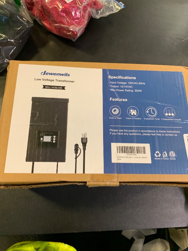 Photo 1 of DEWENWILS 300W Low Voltage Transformer with 3 Independent Control Outputs, Landscape Transformer with Timer and Photocell Sensor, 120V AC to 12V/14V AC, Weatherproof, ETL Listed