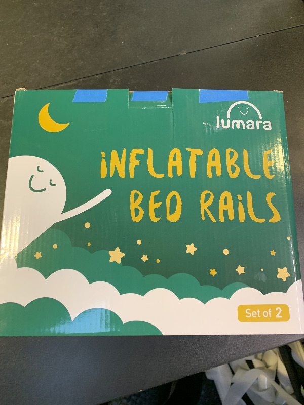 Photo 1 of LUMARA Inflatable Bed Rail for Toddlers 2 Pack - Portable Travel Bed Bumpers for Kids Fits Twin Full Queen King Size Beds - Non-Slip Safety Guard Rails