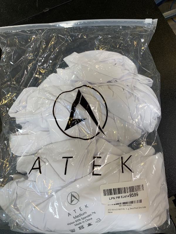 Photo 1 of ATEK Mens Undershirts - V Neck Undershirts for Men (3 Pack, White, Extra Long Tshirts) - Stay Tucked Under Shirt for Men with Cooling & Moisture Wicking, Sweat Proof, Breathable