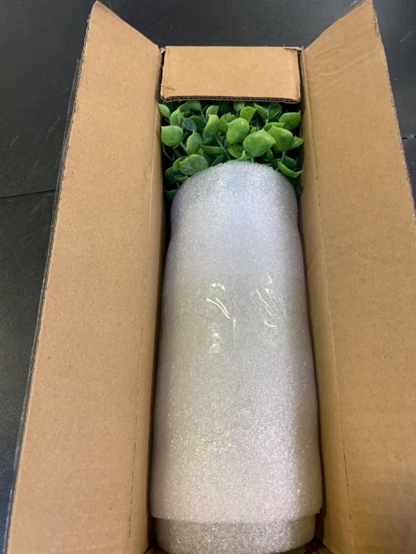 Photo 1 of Zheart Fake Eucalyptus Stems in Glass Vase with Faux Water,14" Artificial Plants Eucalyptus Leaves for Shelf Desk Bathroom Farmhouse Room Coffee Table Home Decor (Sage Green)
