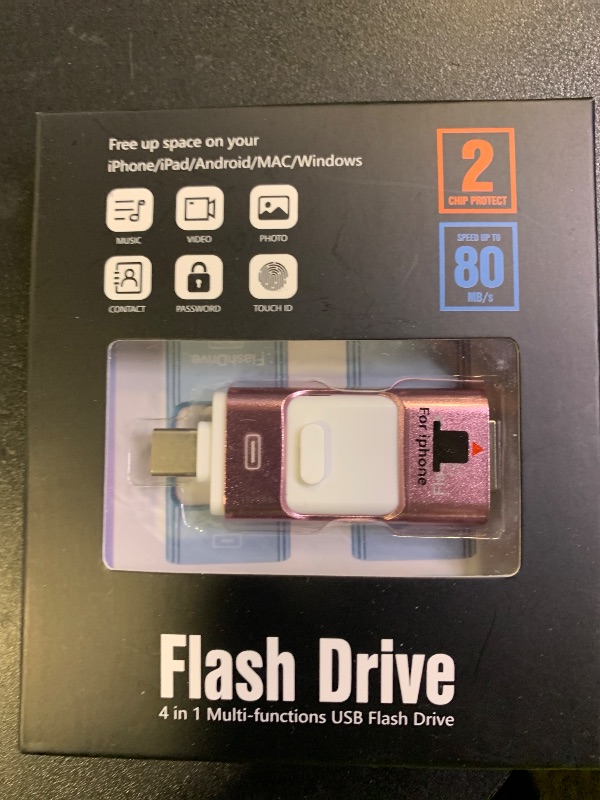 Photo 1 of ZARMST 256GB Flash Drive for iPhone Photo Stick,Thumb Drive USB Stick High Speed Transfer USB Drives External Picture Video Storage Memory Expansion for iPhone/iPad/PC (Purple)