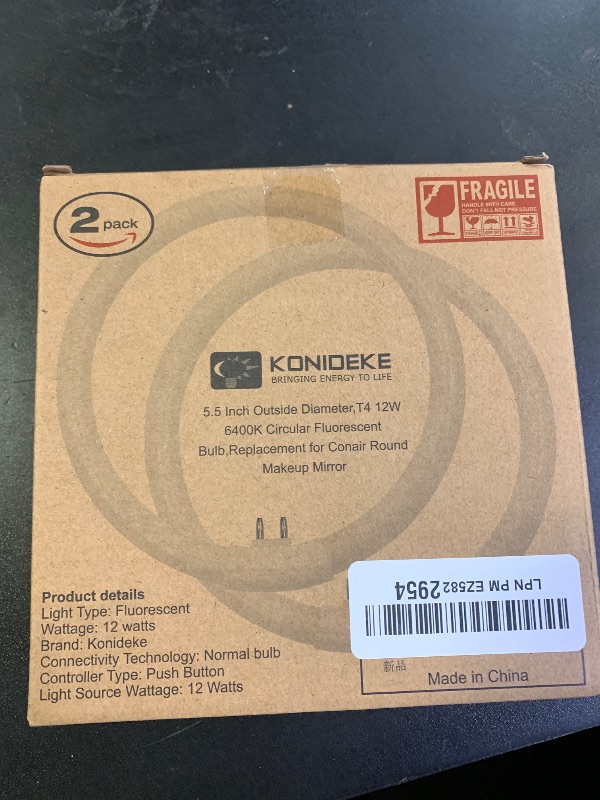 Photo 1 of Konideke 5.5 Inch Outside Diameter,T4 12W 6400K Circular Fluorescent Bulb,Replacement for Conair Round Makeup Mirror