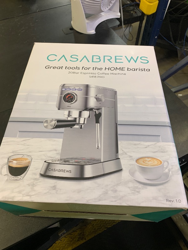 Photo 1 of CASABREWS 5418 PRO Espresso Machine 20 Bar, Upgraded Espresso Maker with Powerful Steam Milk Frother, Stainless Steel Coffee Machine with Fast Heating System for Cappuccino, Latte, Silver